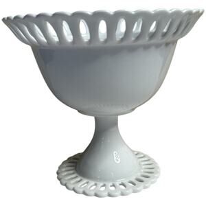 Vintage I. Godinger & Co. White Lace Candy Dish 5.5"H X 6"W